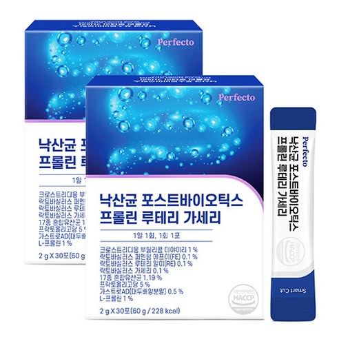 퍼펙토 낙산균 포스트바이오틱스 프롤린 루테리 가세리 30p, 60g, 1개