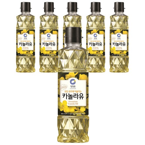 청정원 카놀라유, 900ml, 6개