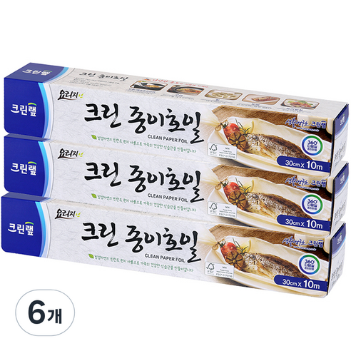크린랲 크린 종이호일 30cm x 10m, 6개