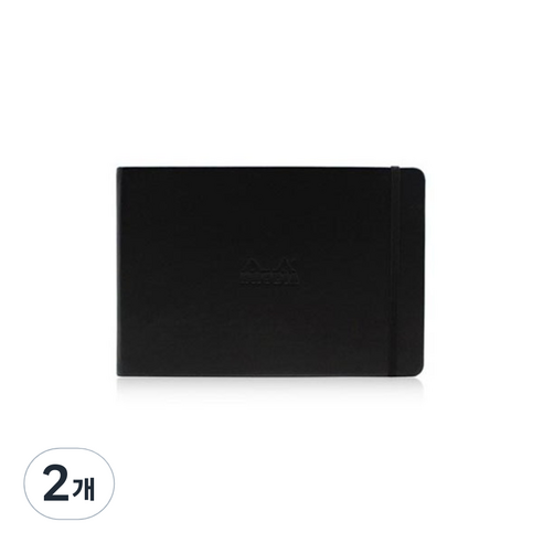로디아 웹노트 랜드스케이프 줄지 A5, 블랙, 2개