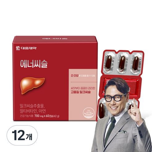 대웅제약 에너씨슬 밀크씨슬 간건강, 60정, 12개