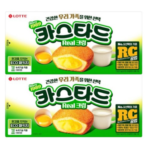 롯데제과 카스타드 리얼 크림, 138g, 2개
