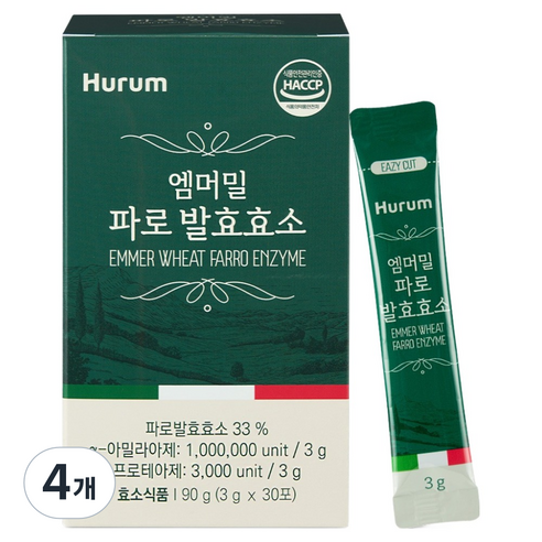 휴럼 엠머밀 파로 발효효소, 90g, 4개
