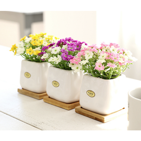 人造花 花叢 瓶子 花盆 愛情植物 套組 春花 室內和諧 幸福村 花瓶