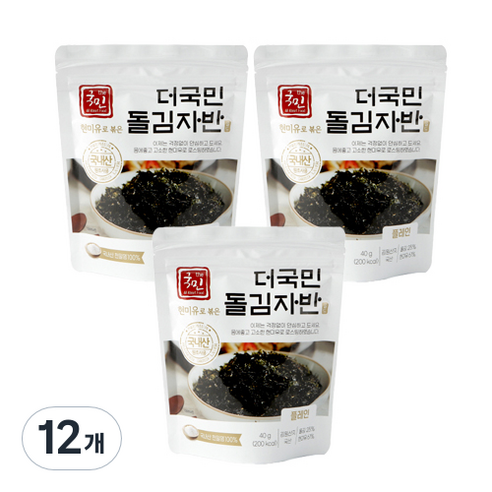 더국민 현미유로 볶은 돌김자반, 40g, 12개