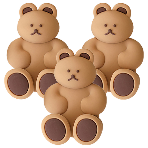 로마네 DONATDONAT 실리콘 칫솔걸이, 초코, 3개