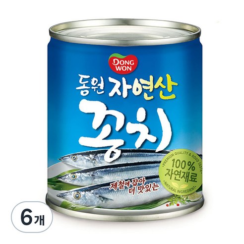 동원 자연산 꽁치 통조림, 230g, 6개