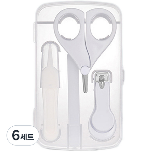 니드잇템 유아용 멀티 손톱깍이 4종 세트, 6세트, 그레이