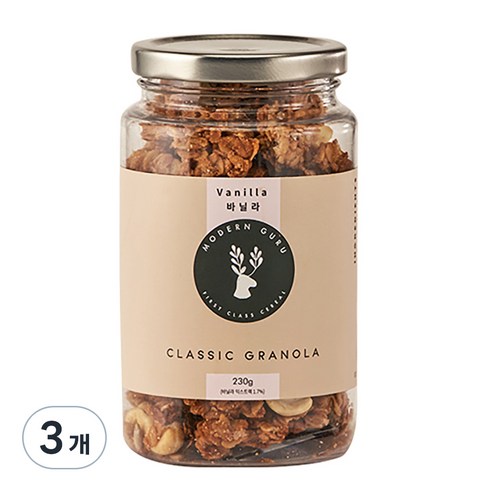 모던구루 클래식 바닐라 수제 그래놀라, 230g, 3개