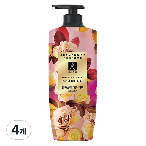 엘라스틴 퍼퓸샴푸 로즈 위스퍼, 600ml, 4개