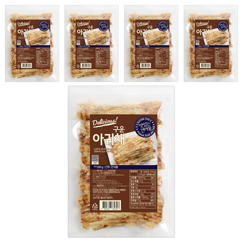해맑은푸드 구운 아귀채, 200g, 5개