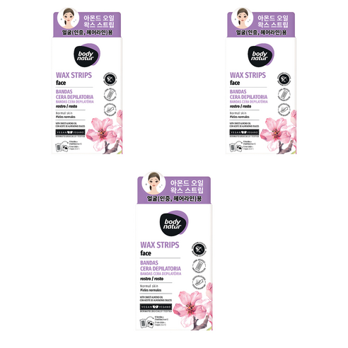 바디네이처 아몬드오일 왁스스트립 얼굴용, 3개