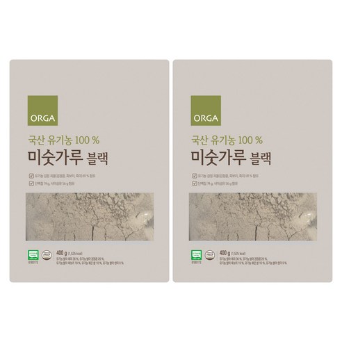 ORGA 유기농 블랙 미숫가루, 400g, 2개
