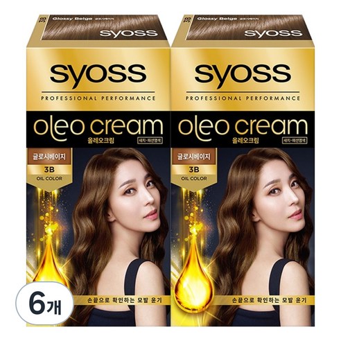 사이오스 올레오크림 3비 염모제, 3B 글로시 베이지, 6개