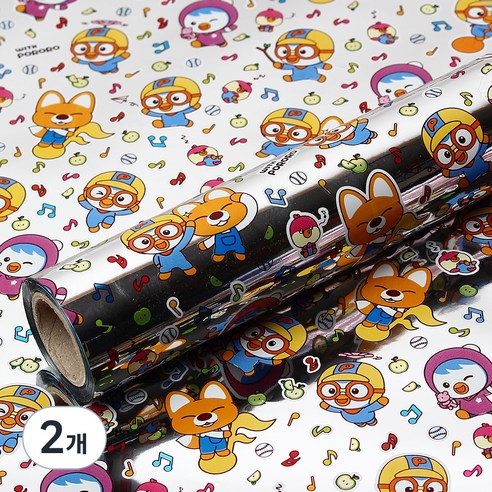 위드 뽀로로 증착롤 포장지 소 26.5cm x 12m, 실버, 2개