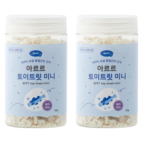동원아르르 반려동물 토이트릿 미니 동결건조간식, 북어, 40g, 2개