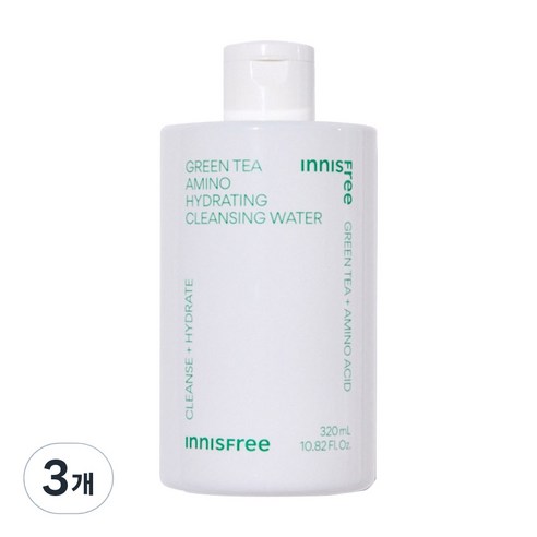 이니스프리 New 그린티 아미노 수분 클렌징 워터, 3개, 320ml