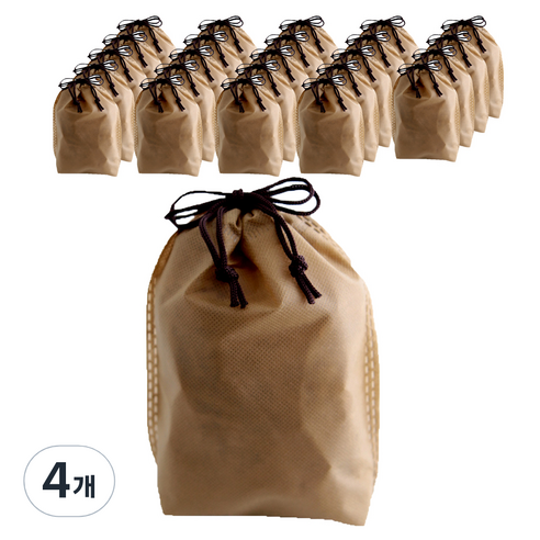 부직포 복주머니 더스트백 30 x 39 cm 25p, 카라멜, 4개