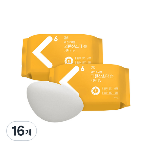 레인보우샵 과탄산소다 솝 세탁비누, 160g, 16개