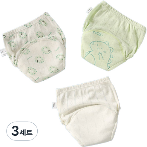 베베니즈 큐트프린팅 배변훈련 팬티 3종 세트, 공룡, 3세트