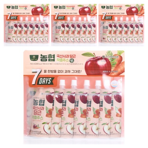 농협 국산 사과 당근 착즙주스, 100ml, 28개