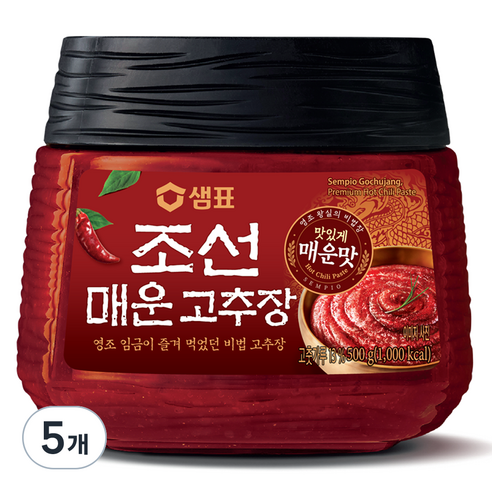 샘표 매운 조선고추장, 500g, 5개