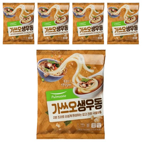 풀무원 가쓰오 생 우동 1인분, 192g, 5개