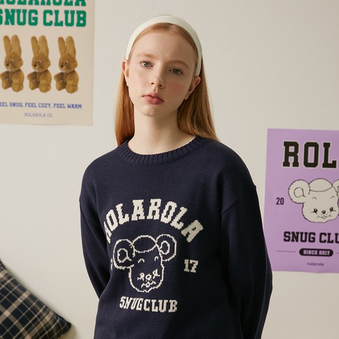로라로라 여성용 OUTLINED ROLA BEAR 니트 KT-21537