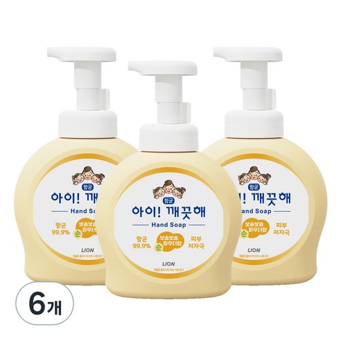 아이깨끗해 핸드워시 순, 490ml, 6개