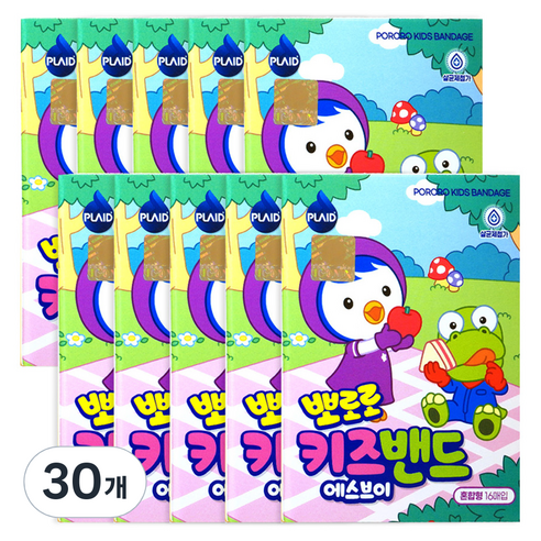 플레이드 아동용 영케미칼 뽀로로 키즈밴드 에스브이 혼합형, 16매, 30개