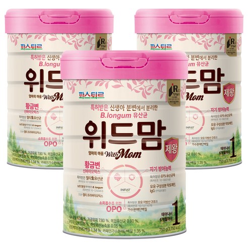 파스퇴르 위드맘 제왕 1단계, 3개, 750g