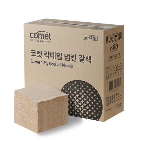  코멕스 슬라이딩 커터 위생랩 22cm x 100m, 1개 주방용품 코멧 칵테일 냅킨, 갈색, 1박스, 4000매