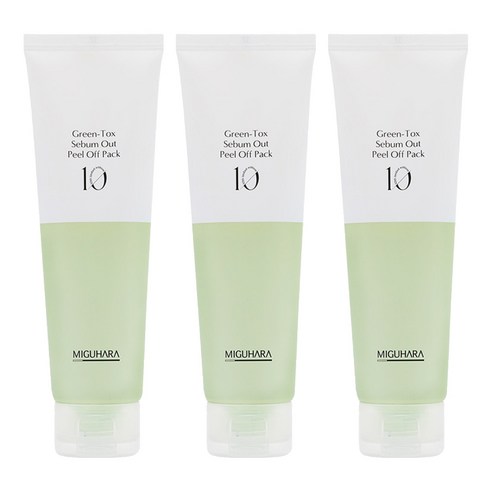 미구하라 그린톡스 세범아웃 필오프팩 100g, 3개, 1개입