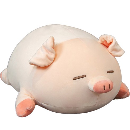 네이처타임즈 안고자는 실눈 돼지 인형, 혼합색상, 50cm