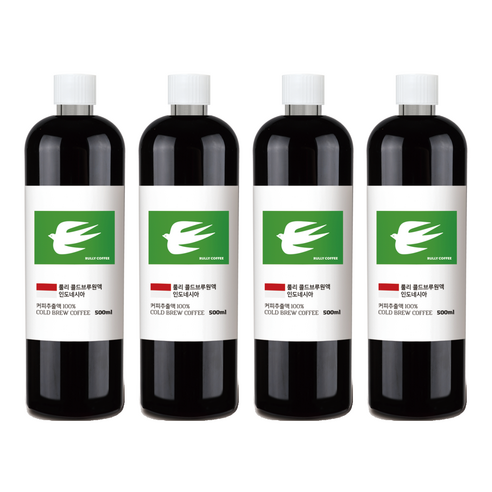 룰리커피 더치커피 콜드브루 커피 원액 인도네시아, 500ml, 4개, 1개입