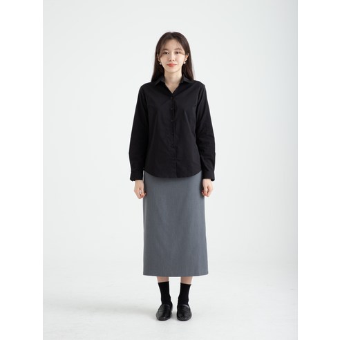 우아함과 편안함을 모두 갖춘 캐럿 여성 슬림핏 스트레치 셔츠