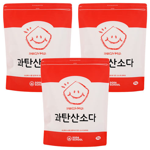 소다스쿨 산소계 표백제 과탄산소다, 5kg, 3개