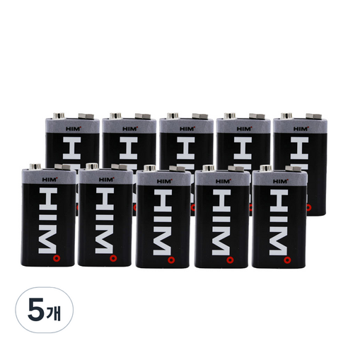 힘 망간 9V 건전지, 10개입, 5개