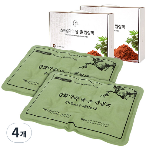 스마일마더 허리 복부 강화약쑥 냉온 면 찜질팩, 4개