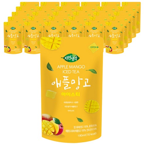 자연생각 애플망고 아이스티 190mlx50팩, 190ml, 300개