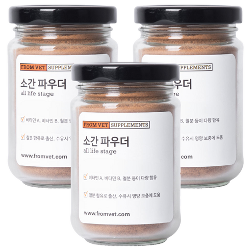 프롬벳 반려동물 소간 파우더 영양제, 눈물개선/눈건강, 100g, 3개
