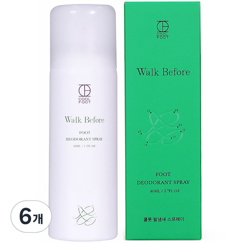 쿨풋 발냄새 풋스프레이, 1개입, 6개, 80ml