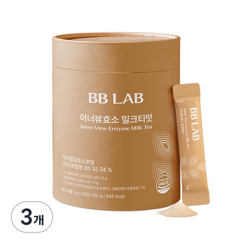 비비랩 이너뷰 효소 밀크티맛 50p, 150g, 3개