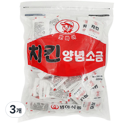 범아뽀빠이 치킨 양념소금 200p, 3개, 600g