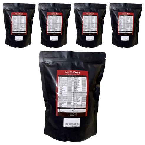 세일즈카페 블렌드 원두커피 연한맛 가정용, 에스프레소, 500g, 5개