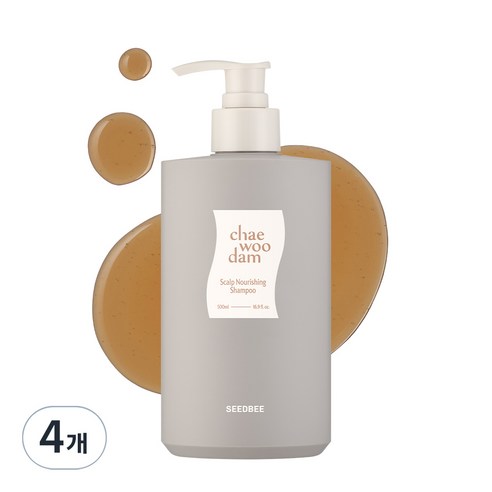 씨드비 채우담 두피 영양 샴푸, 500ml, 4개