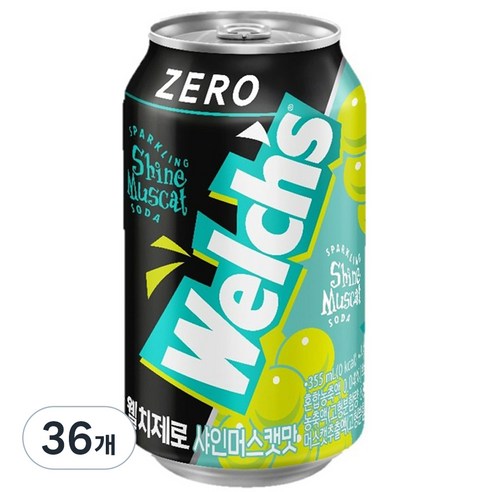 웰치스 제로 샤인머스캣맛 6p, 36개, 355ml