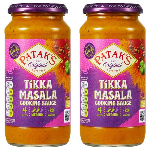 파탁스 티카 마살라 쿠킹 소스, 450g, 2개