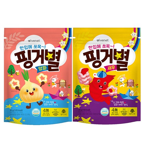 아이배냇 아동용 핑거별 양파 30g + 새우 30g, 1세트