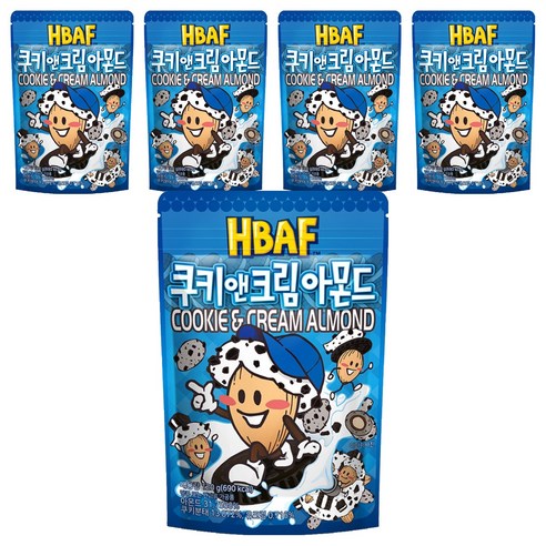 바프 쿠키 앤 크림 아몬드, 120g, 5개